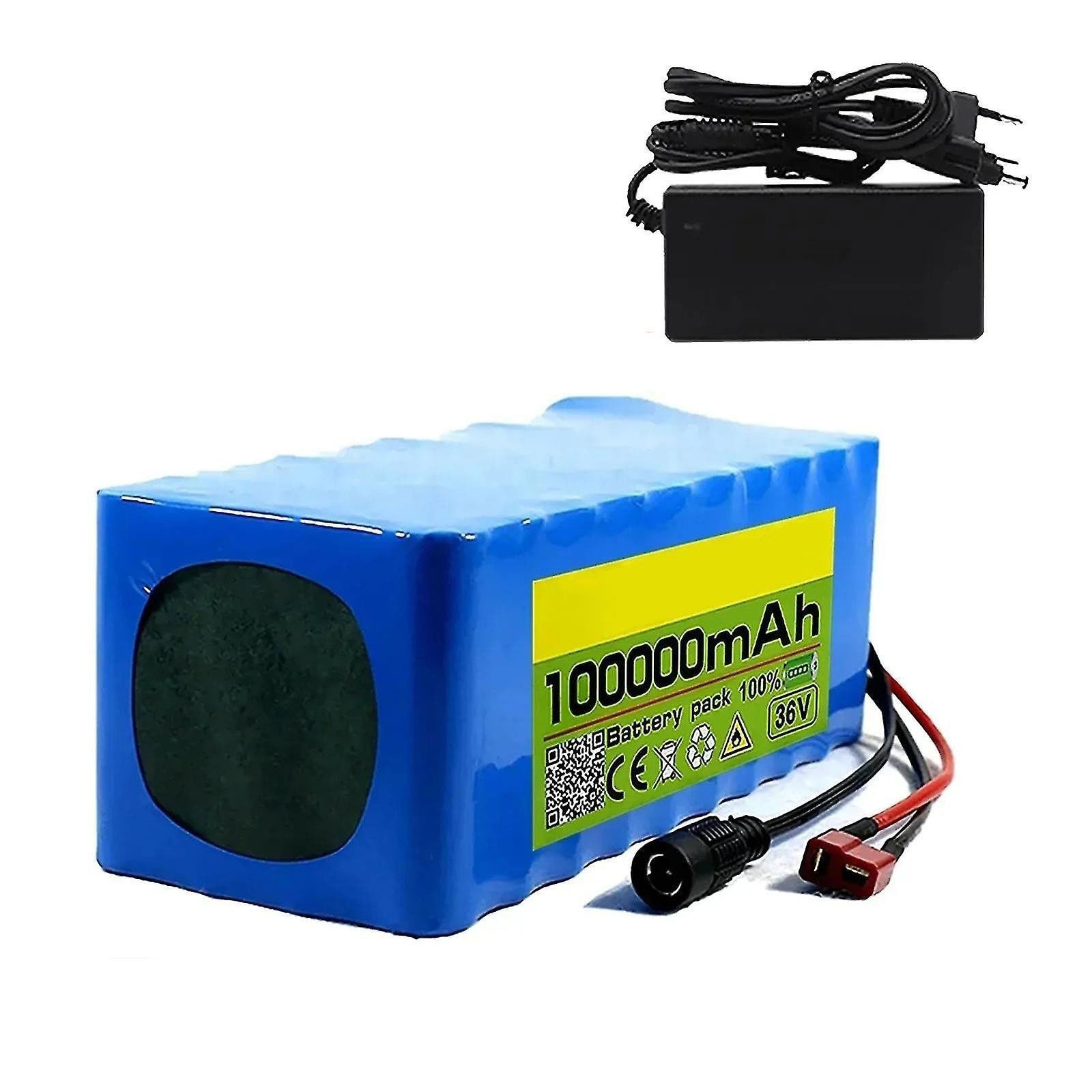 36V 100AH Batterie Vélo Lithium-ION avec Chargeur 10S4P Batterie Lithium-ION Rechargeable pour Trottinette Électrique Boîtier en PVC étanche Idéal pour Moteur 100W-900W 36V 100Ah,XT30+JST