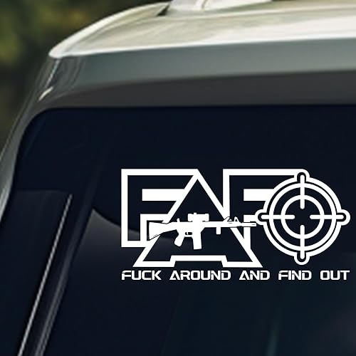 FAFO Fuck Around - Calcomanías de vinilo divertidas para auto con texto en inglés "Fuck Around Find Out", para laptop, automóvil, camión, ventana,