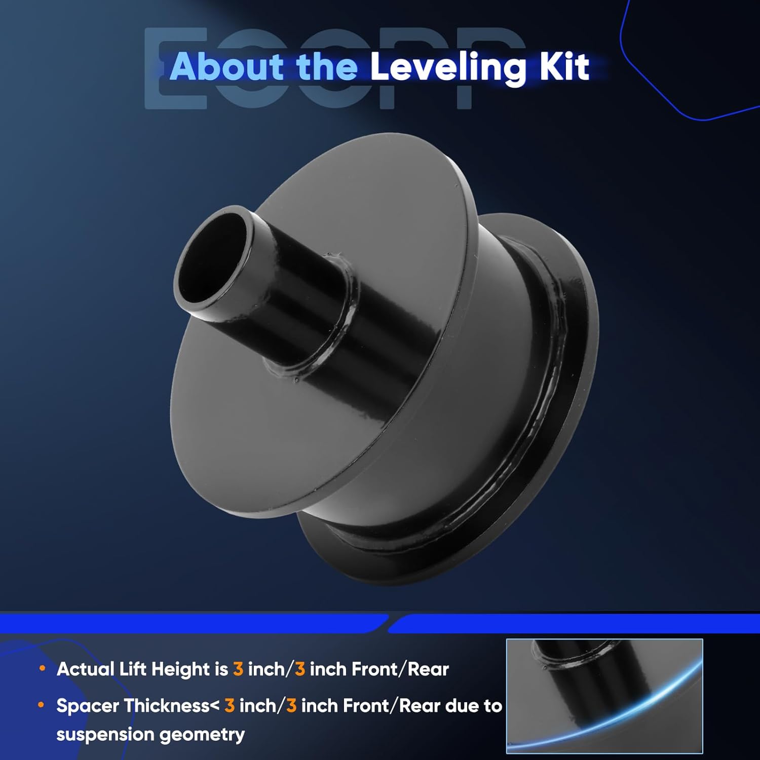 ECCPP 3 in Front 3 in Rear Leveling Lift kit for Jeep 2007-2018 Lift Strut Spacer Compatible for Jeep Wrangler 2L 2018 Front Lift Spacers Rear Lift Blocks