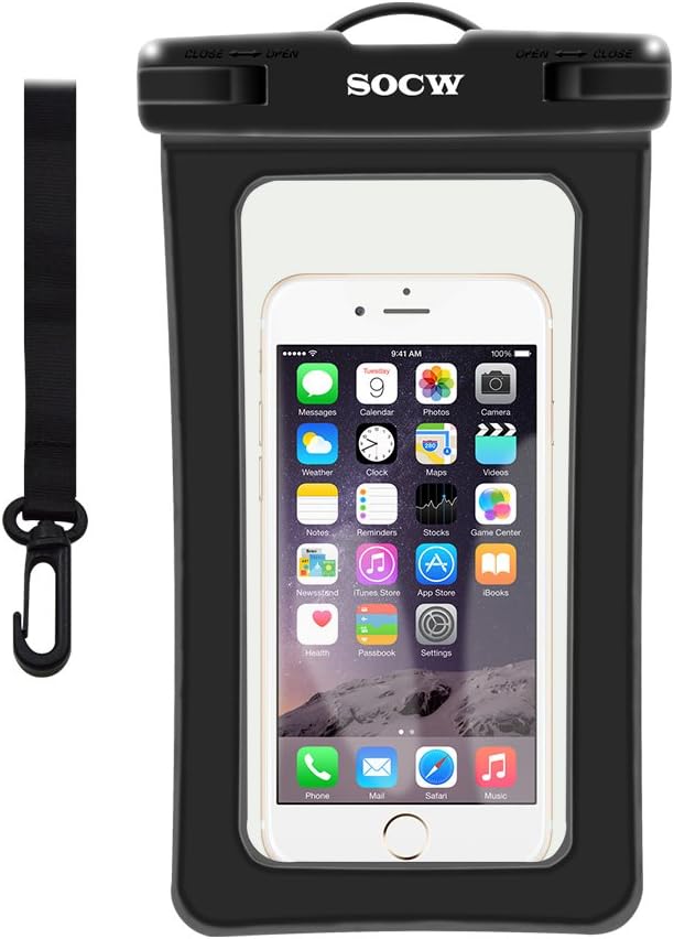 Universal Waterproof Case, Cellphone Dry Bag with Armband Neck Strap for iPhone 7, 7 Plus, 6S, 6, 6S plus, SE, 5S, Note 5, S7 Edge, Pixel XL, LG and More