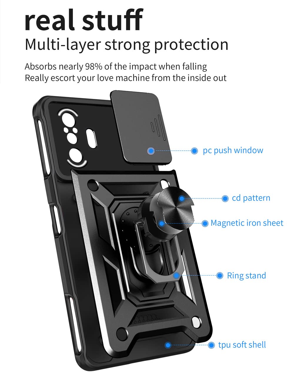 Xiaomi Mi 11i Custodia In Alluminio Antiurto Con Magnete E Supporto Per Anello A 360%c2%ba