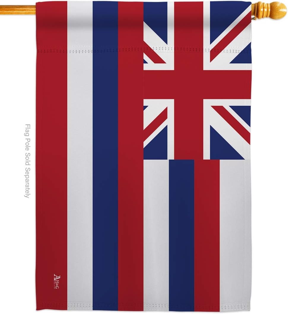 Hawaii House Flag Americana States USA American Territories Republic Country Particular Area Small Decorative Gift Yard Banner Made In 28 X 40