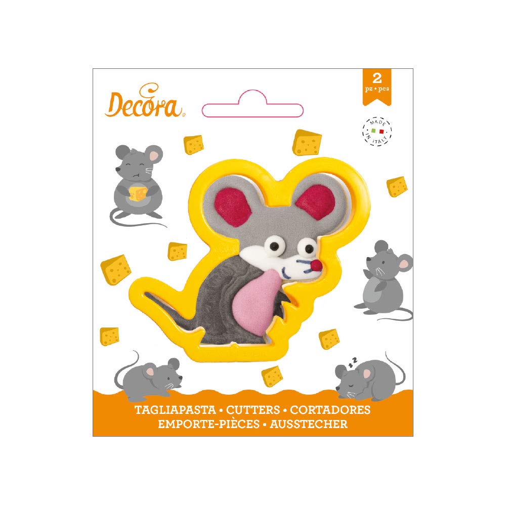 Decora 0255212 Tagliapasta Topo, In Plastica, Perfetto per Creare Decorazioni in Pasta di Zucchero o di Gomma, Made in Italy, Design originale. Confezione da 1 pezzo.