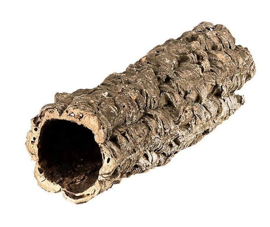 Cork tube, cork tunnel, natural cork tube, 50-60 cm long, inner diameter 15-20 cm, terrarium decoration, hiding option, decoration