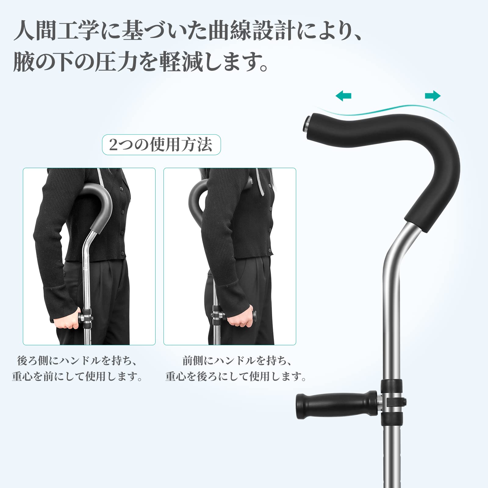 Amazon.co.jp: lefeke 松葉杖 F型 2本セット 折りたたみ 杖 クラッチ杖