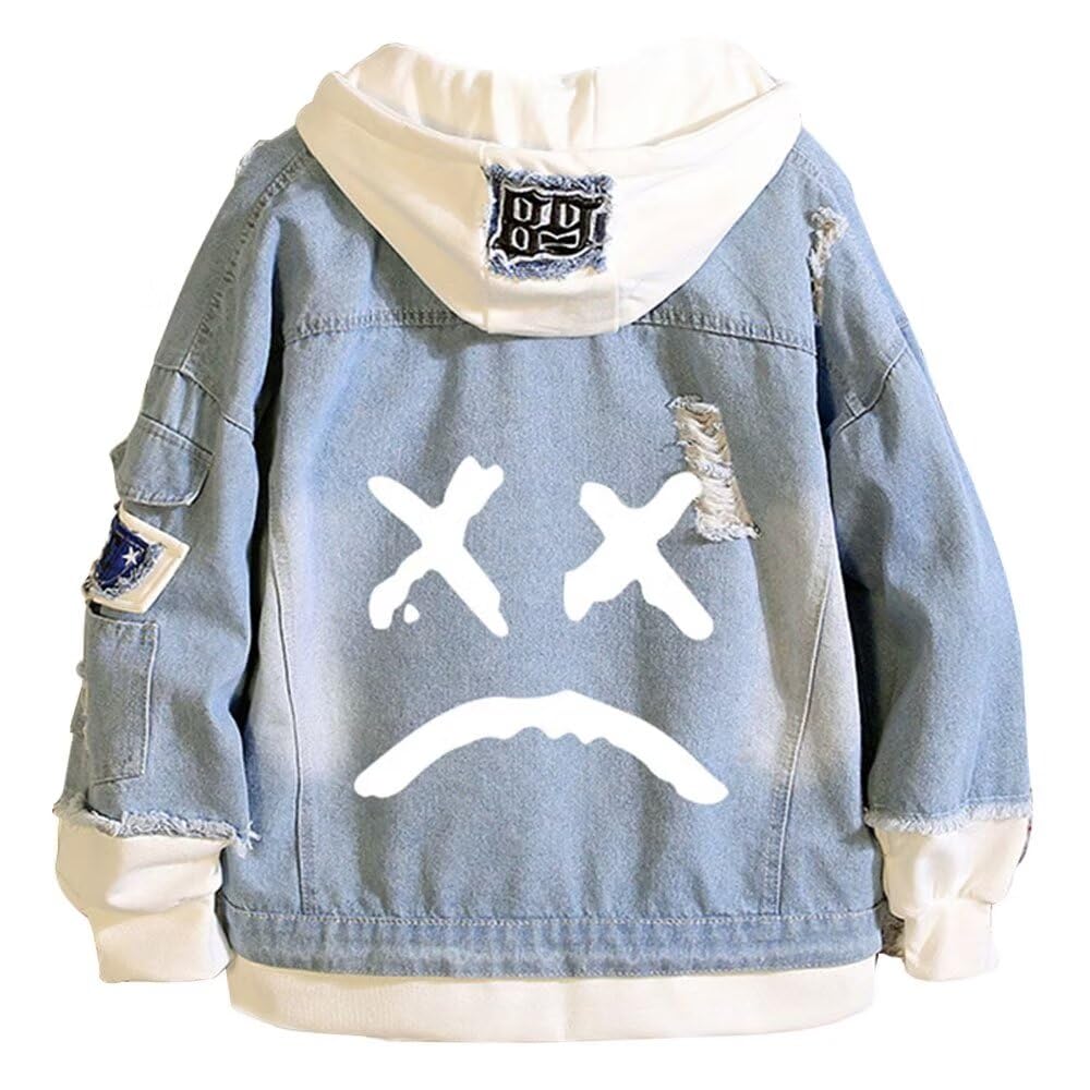 KPOP Rapper Denim Jacket Jeans Love Printed Fashion Sport Hip Hop Hoodie