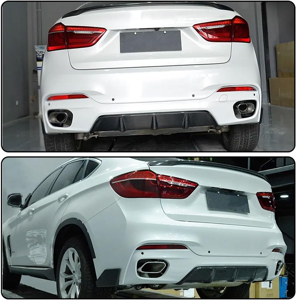 Carbon Fiber Rear Bumper Diffuser Fits for BMW X6 F16 Standard 2015-2018 CF Lower Bumper Lip Spoiler Body Kit