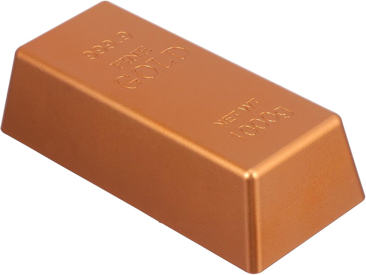 KICHOUSE Simulation Copper Bar Decor for Home Office Hollow Plastic Copper Brick Prop Realistic Ornament for Parties Decorative Toy for Events 1 Piece