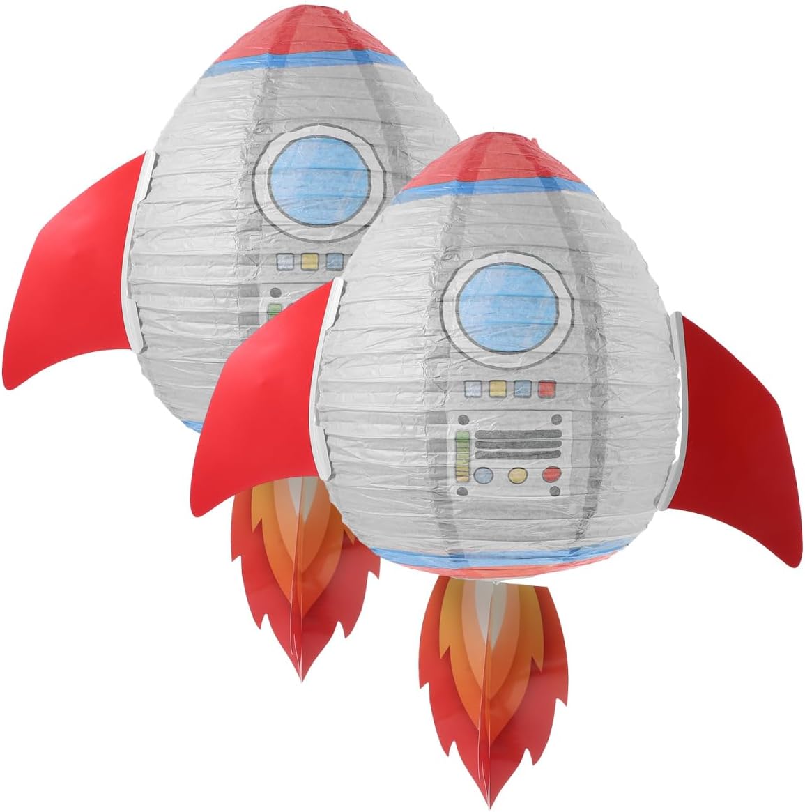 Mobestech 2pcs Rocket Shaped Lantern Space Theme Paper Lantern