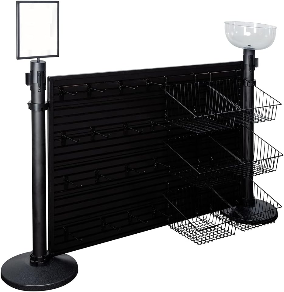 QBuster"Good" Complete Single-Panel Aluminum Slatwall Merchandising Display Kit with Accessories