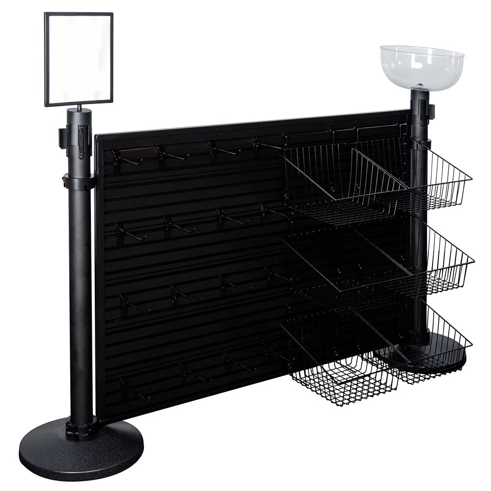 QBuster"Good" Complete Single-Panel Aluminum Slatwall Merchandising Display Kit with Accessories