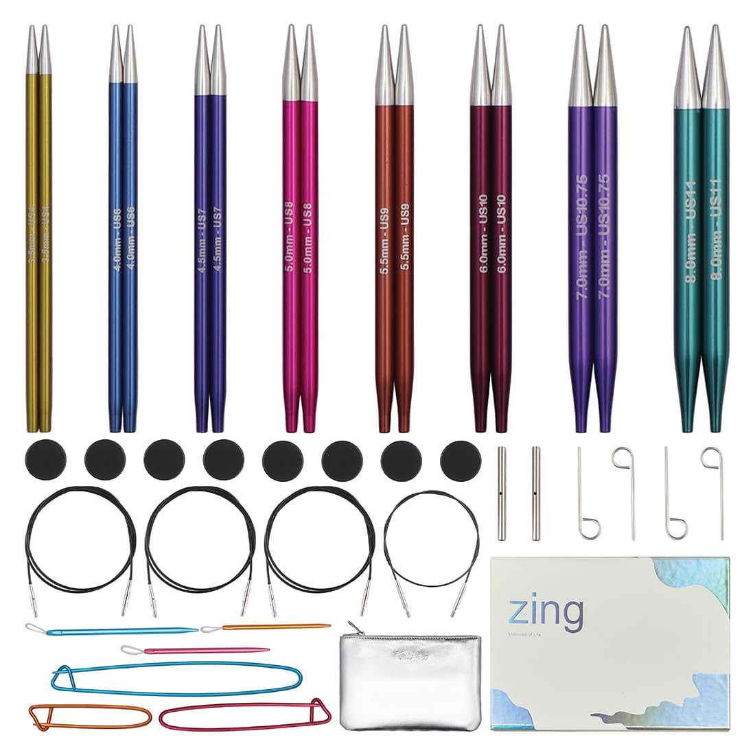 Amazon.com: KnitPro Zing Interchangeable Needle Set 5