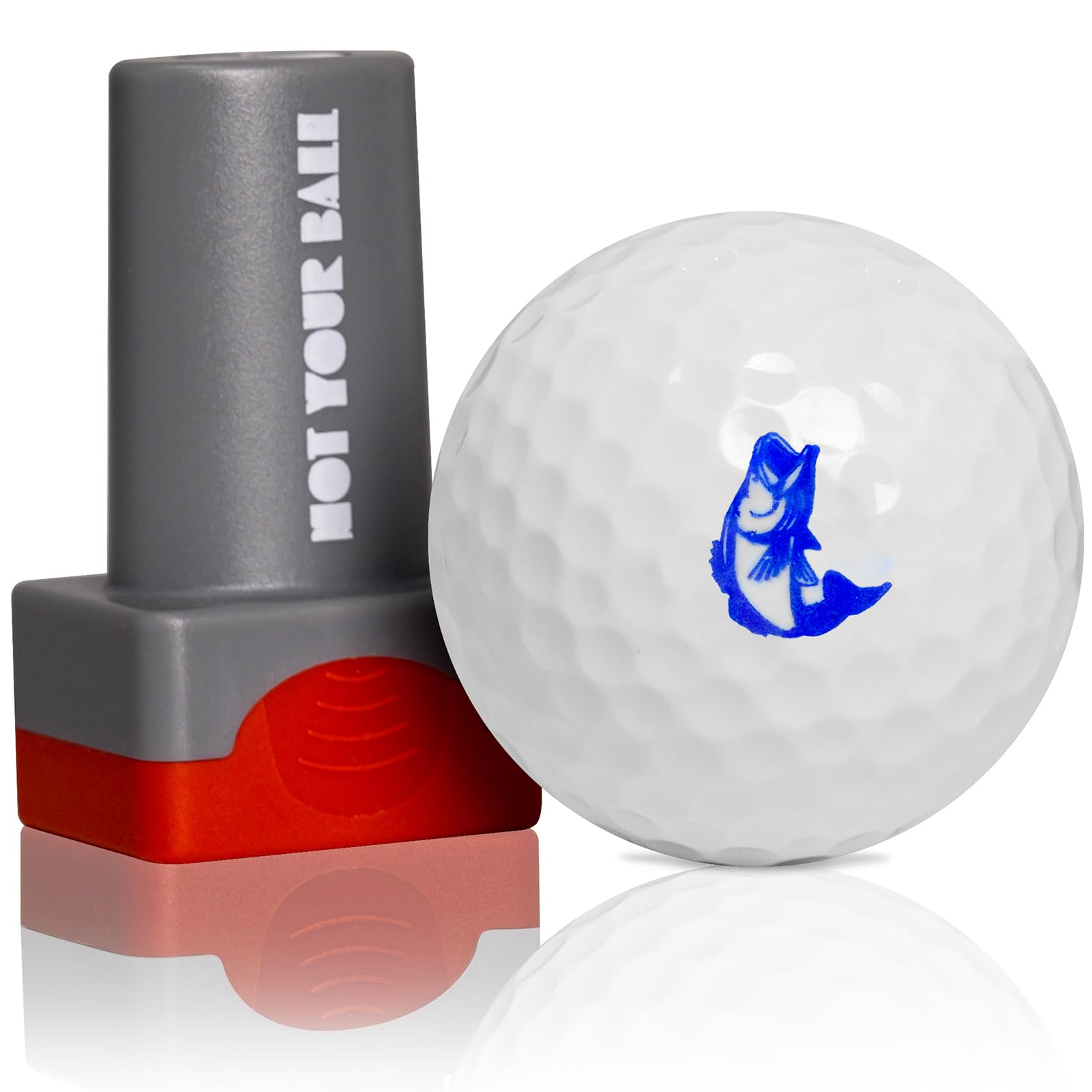 ZEETY Golf Ball Stamp, Golf Ball Stamper, Self-Inking Golf Ball Stamp Marker to Identify Golf Balls, Golf Gift Golf Accessories for Men and Women Golfers (BASS Fishing)