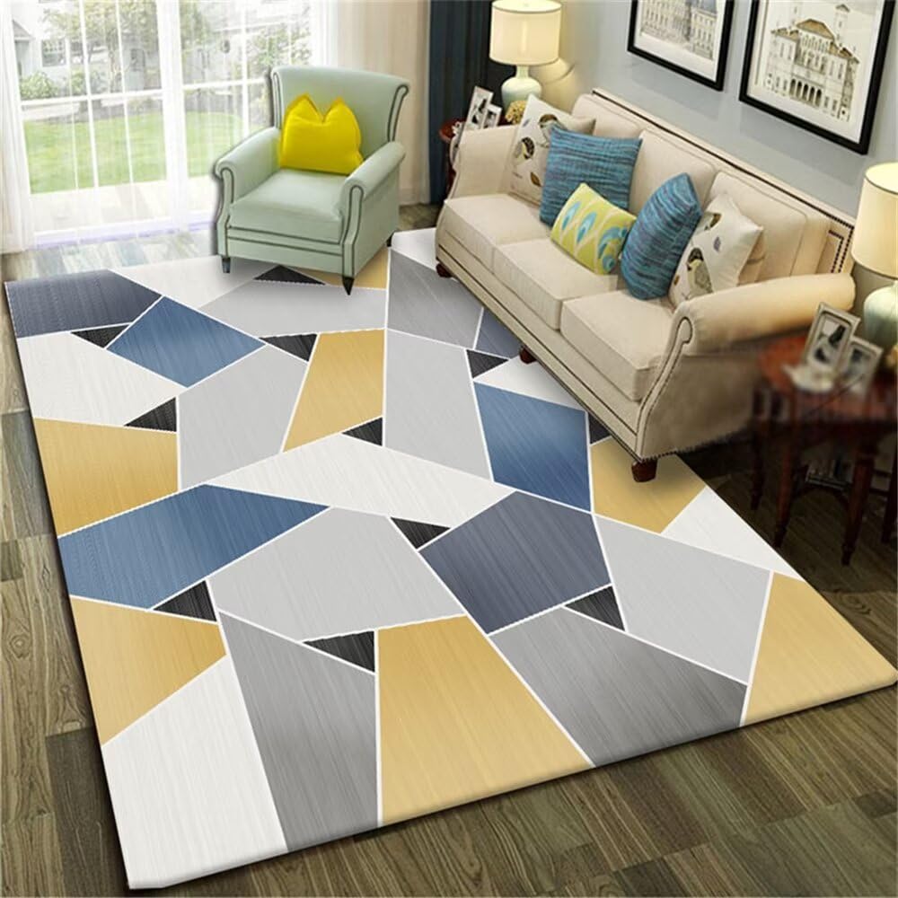 Tapis bureau sol antibruit gris géométrique pour travailler dans le calme