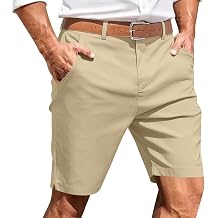 Men's Summer Shorts Flat Front Stretch Chino Shorts Casual Lightweight Quick Dry Golf Shorts with Pockets