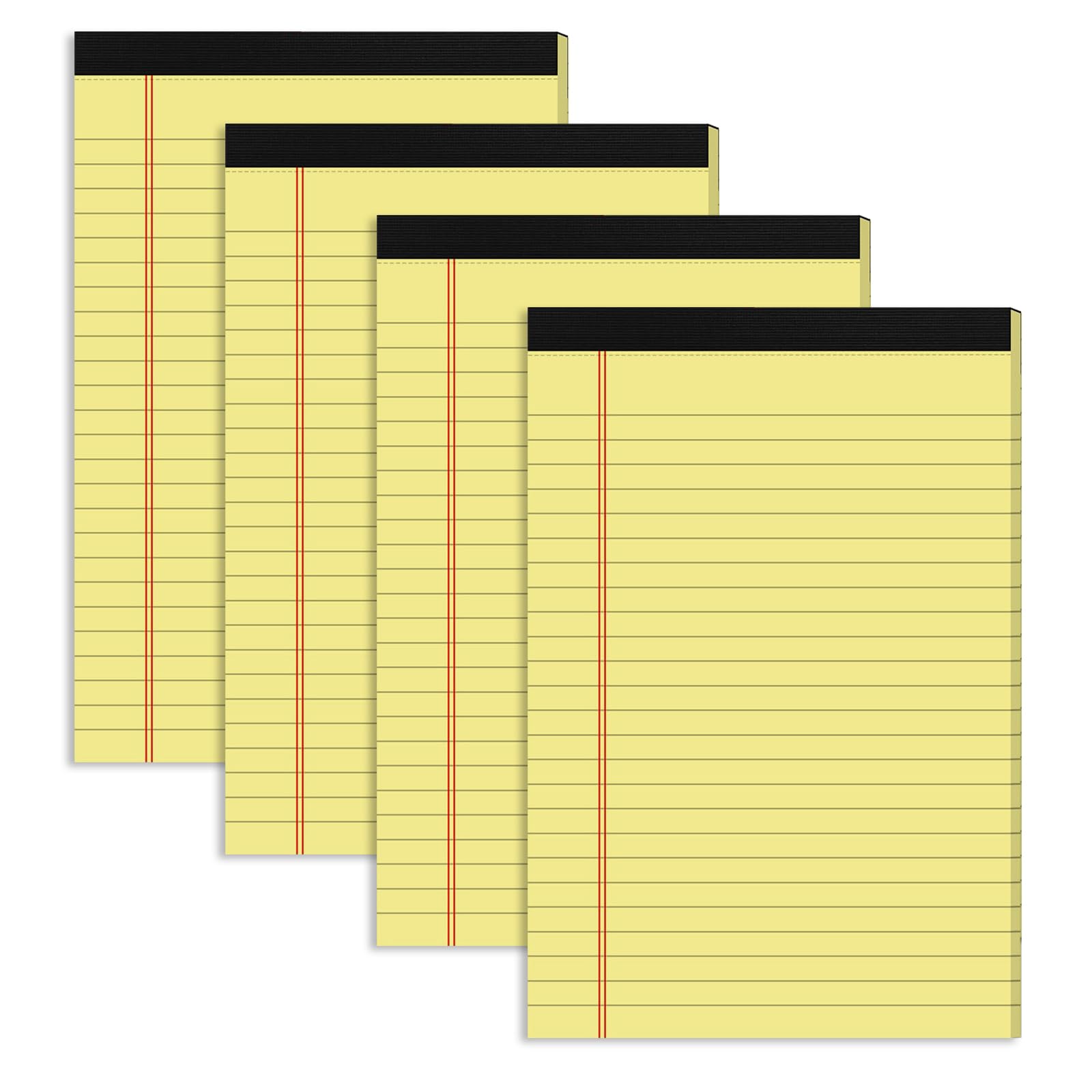 SIMDAO 4 Pack A5 Notebook, 50sheets/100pages Line Post It Notes, Memo Notepad Lined Paper, Refill Pads, Large Capacity A5 Journal Notebooks for Writting, Drawing, Math (Yellow)