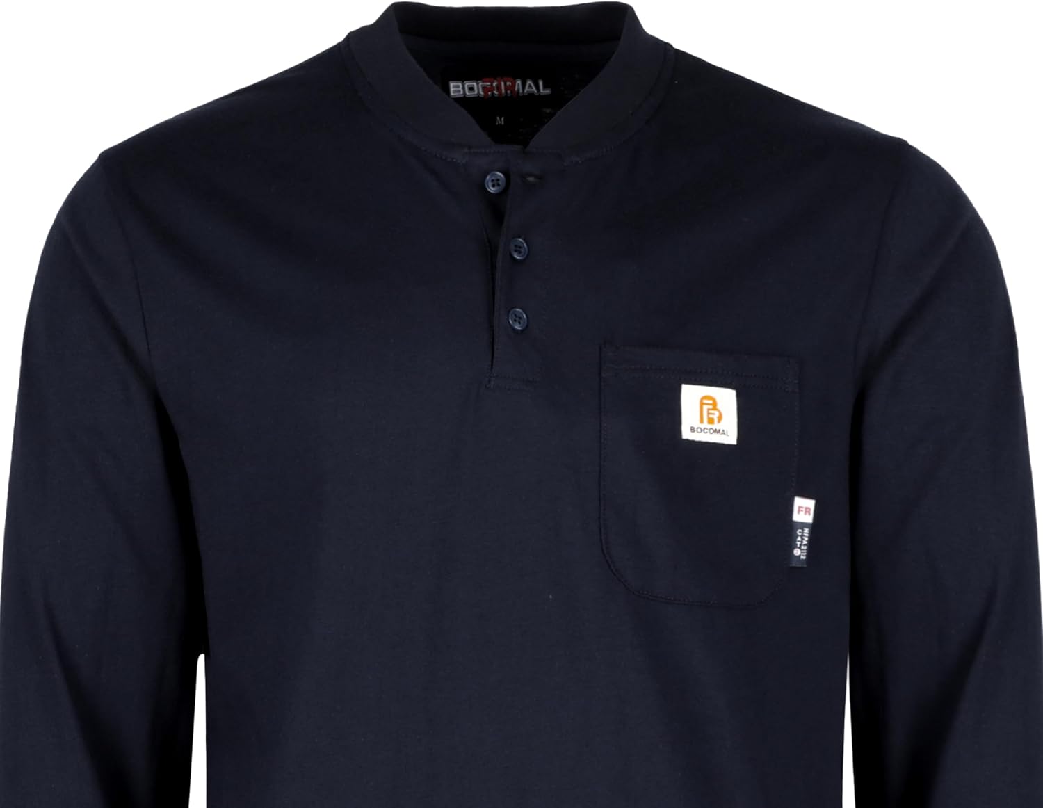 BOCOMAL FR Shirts 6oz Lightweight Flame Resistant Long Sleeve Henley Shirt Fire Retardant Workwear NFPA2112 CAT2 - Image 4