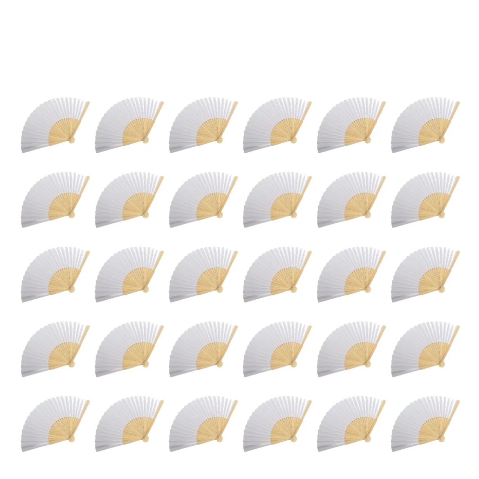 Akdjgfp 30Pcs Paper Folding Fans Diy Paper Folding Fans Blank Calligraphy Practice Fans For Wedding Favors Kids Art Crafts(30Pcs)