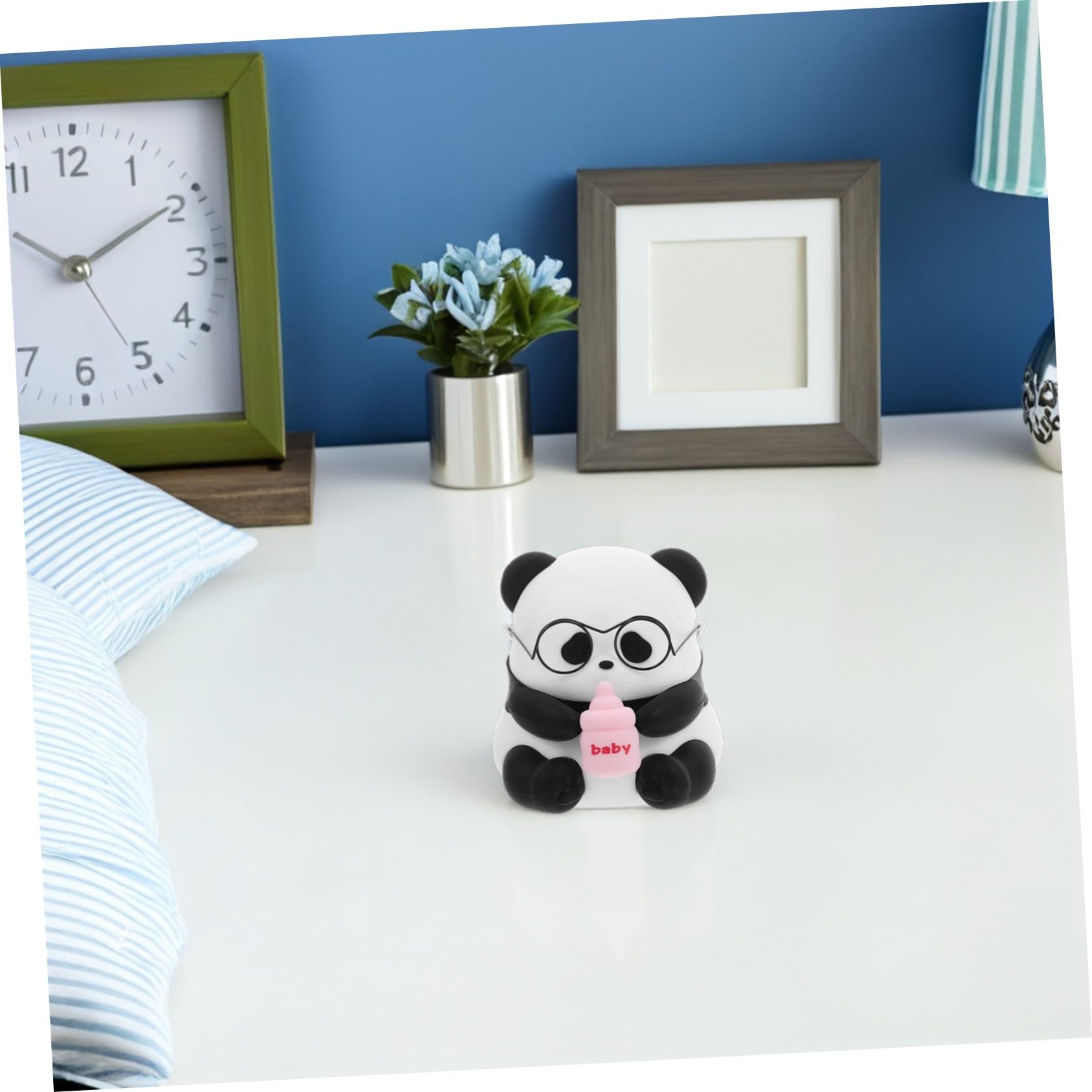 Sewroro Lámpara Infantil Panda Recargable de Silicona con Luz LED Regulable para Dormitorio Infantil Portátil para Habitación Relajante