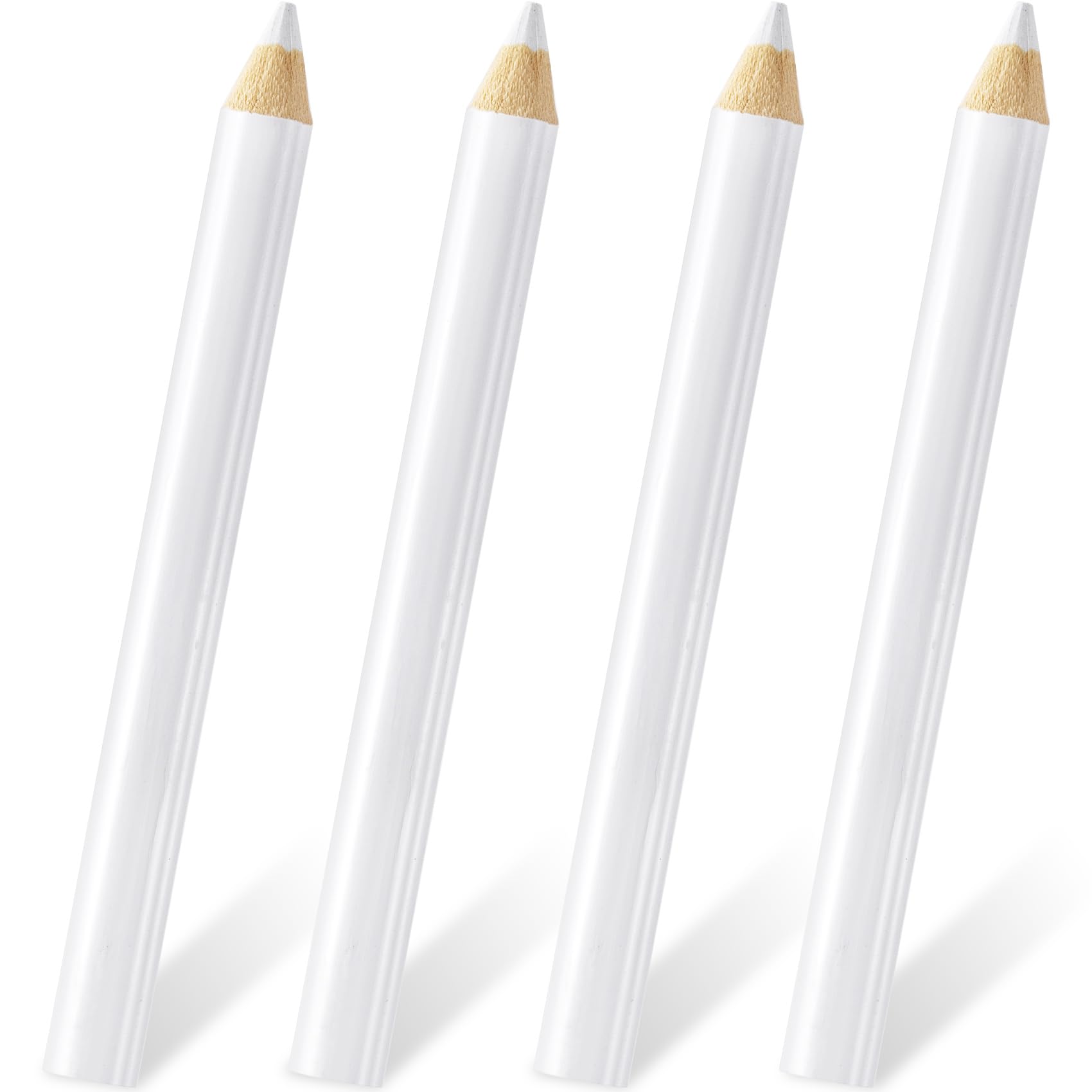STSTR 4PCS 8.75 cm Fabric Sewing Pencils, Washable Fabric Makers, No Dust Sewing Tailors Chalk, Fabric Marking Pencil for Quilting, DIY Crafts, Sewing - White