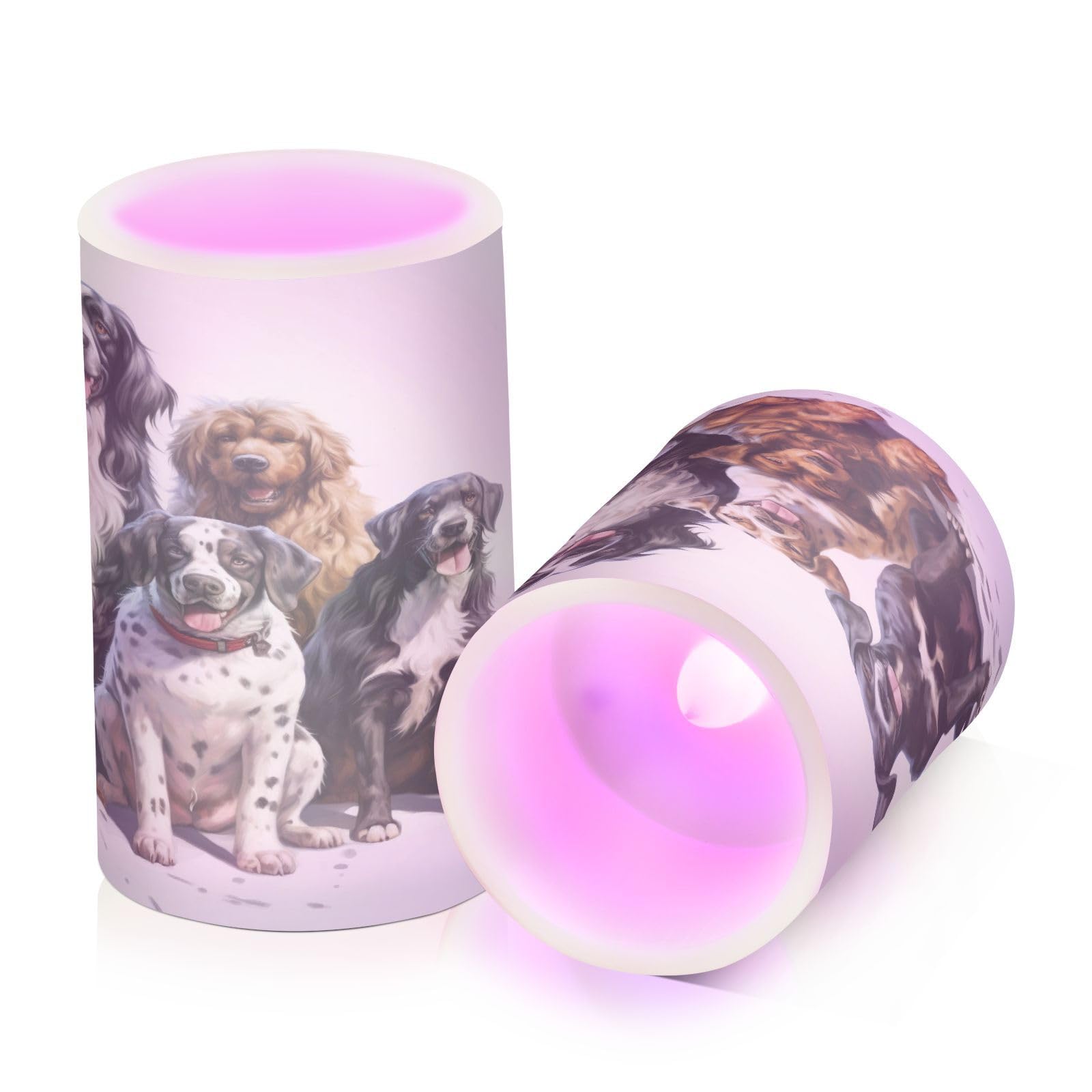 ALAZA Dog (2) Flickering Flameless Candles Battery Operated with Remote Timer,Tea Light Candles LED Pillar Votive Candles Set of 2 for Outdoor Indoor Decorations