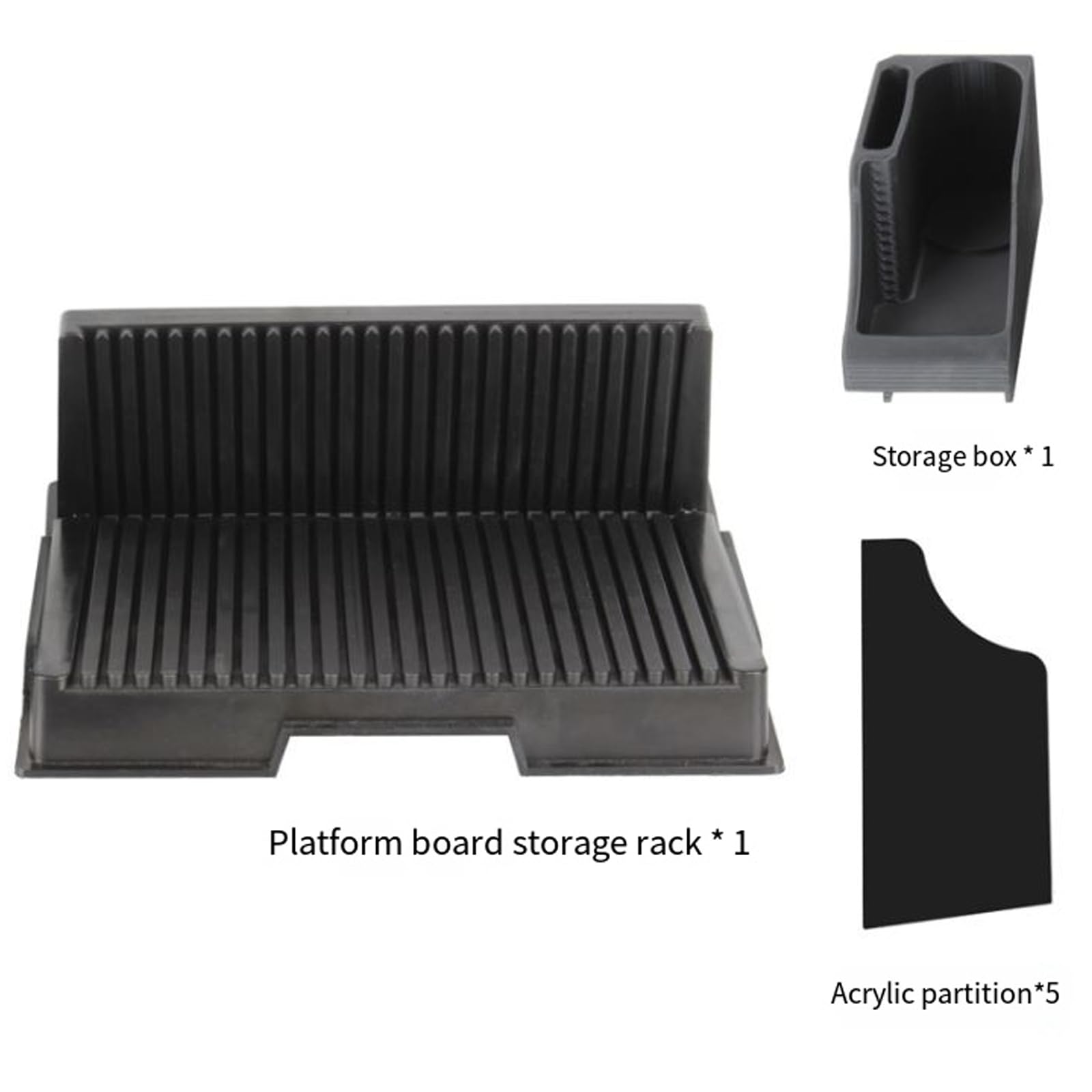 Organizer per stampante con vassoio porta attrezzi rimovibile e 5 divisori in acrilico per archiviazione verticale e gestione degli accessori, organizer per forniture di stampa