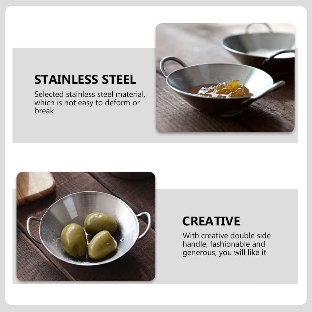 Stainless Steel Seasoning Dish 3.54 Inch Round Silver Sauce Plate for Korean Side Dishes Dipping Sauces and Condiments Serving Bowl