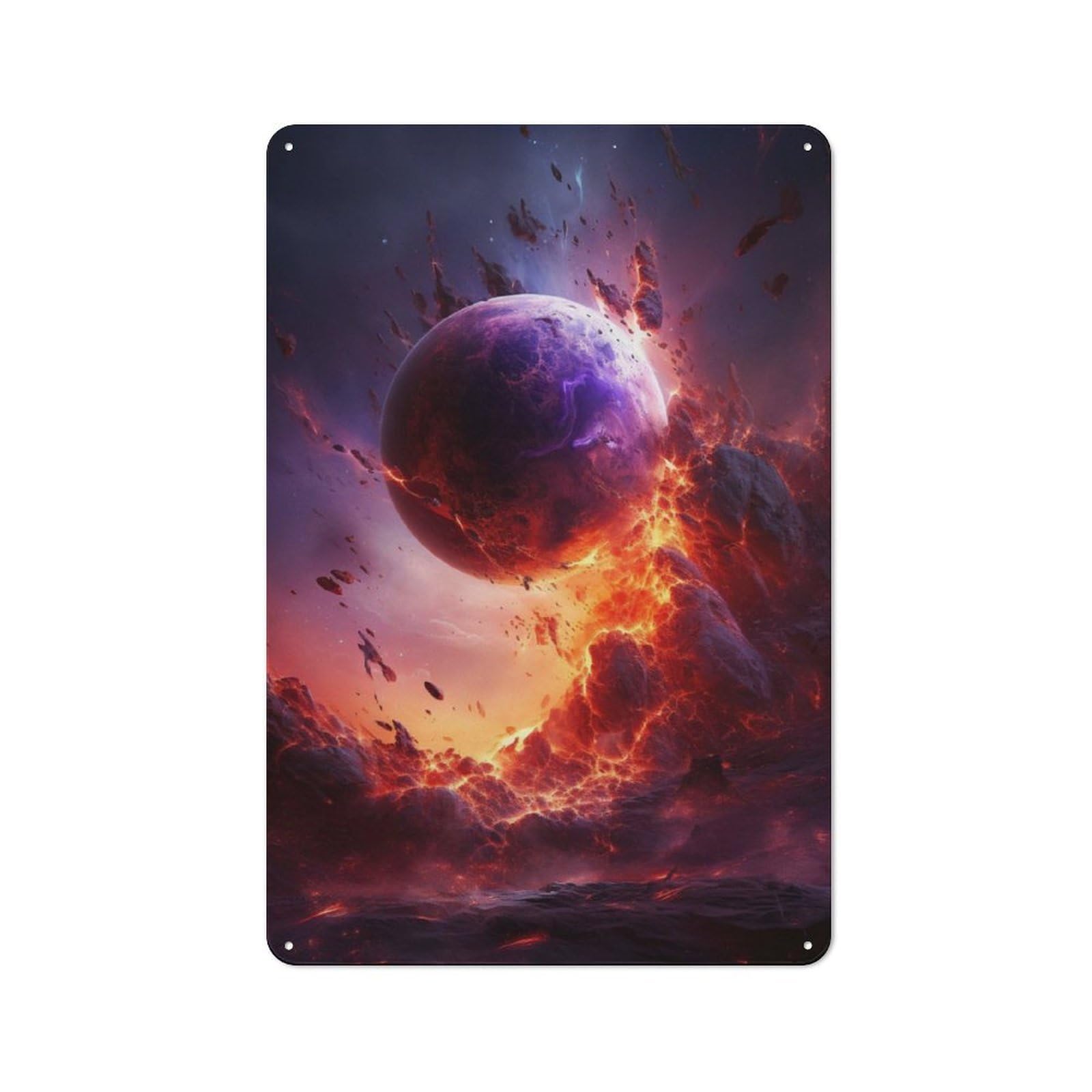 Junmoney Nebula Explosion Vintage Tin Sign 30X20cm For Dining Room Or Kitchen, Suited To Dining Room Decor Fans