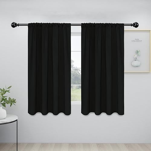 Miniatura 49 de Easy-Going Cortinas opacas con bolsillo para barra para dormitorio, cortinas de ventana para oscurecer la habitación para sala de estar, cortinas de