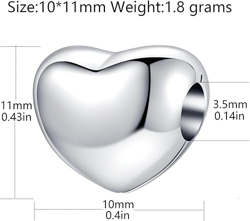 Miniatura 2 de Dije de plata de ley 925 con forma de corazón con clip y cierre de bloqueo, espaciador, dije de aniversario de Navidad para pulsera Pandora, Plata