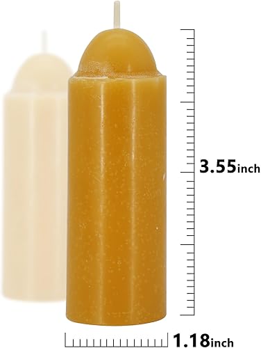 Miniatura 7 de Velas de cera de abeja natural de 15 horas compatibles con linternas de vela, sin humo, limpieza de larga duración, para exteriores, campamento,