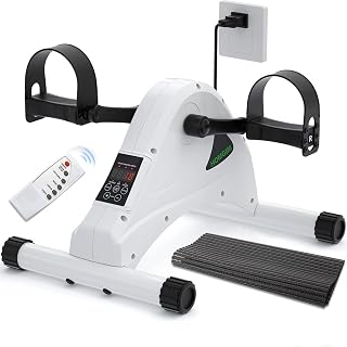 Under Desk Bike Pedal Exerciser, HOMGIM Motorized Mini Exercise Bike Trainer for The Elderly and Seniors Motorized Pedal Exerciser for Home Office Fitness & Physical Therapy