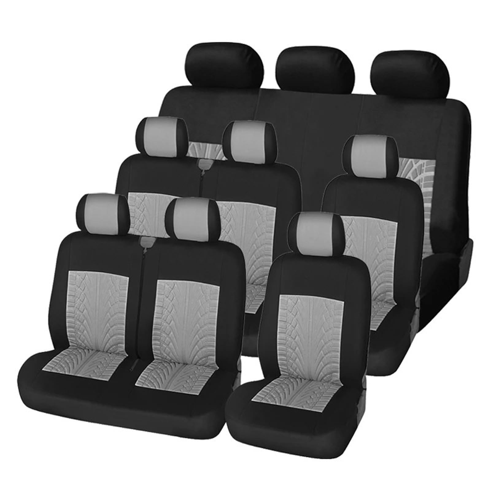 Coprisedile Coprisedili per Autobus da 9 Posti(Gray-9pieces)
