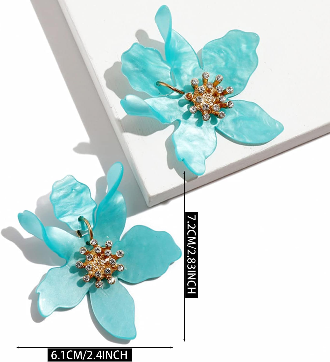 ANDPAI Unique Bohemian Oversized Acrylic Resin Flower Dangle Drop Earrings Retro Large Hawaii Flower Lei Earrings for Women Statement Jewelry Gifts - Image 2