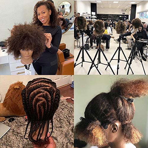 image for N2 African American Mannequin Head with 100% Human Hair Kinky Curly Ha