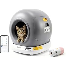 Self-Cleaning Cat Litter Box Automatic, 76L Compact for Single Cat, Child Lock, Dual Safety Sensors (Radar <=20 in, Weight >=1.3 lb), Jam Auto-Stop, 4L Waste Bin, Cats 4+ Months to 22 lbs