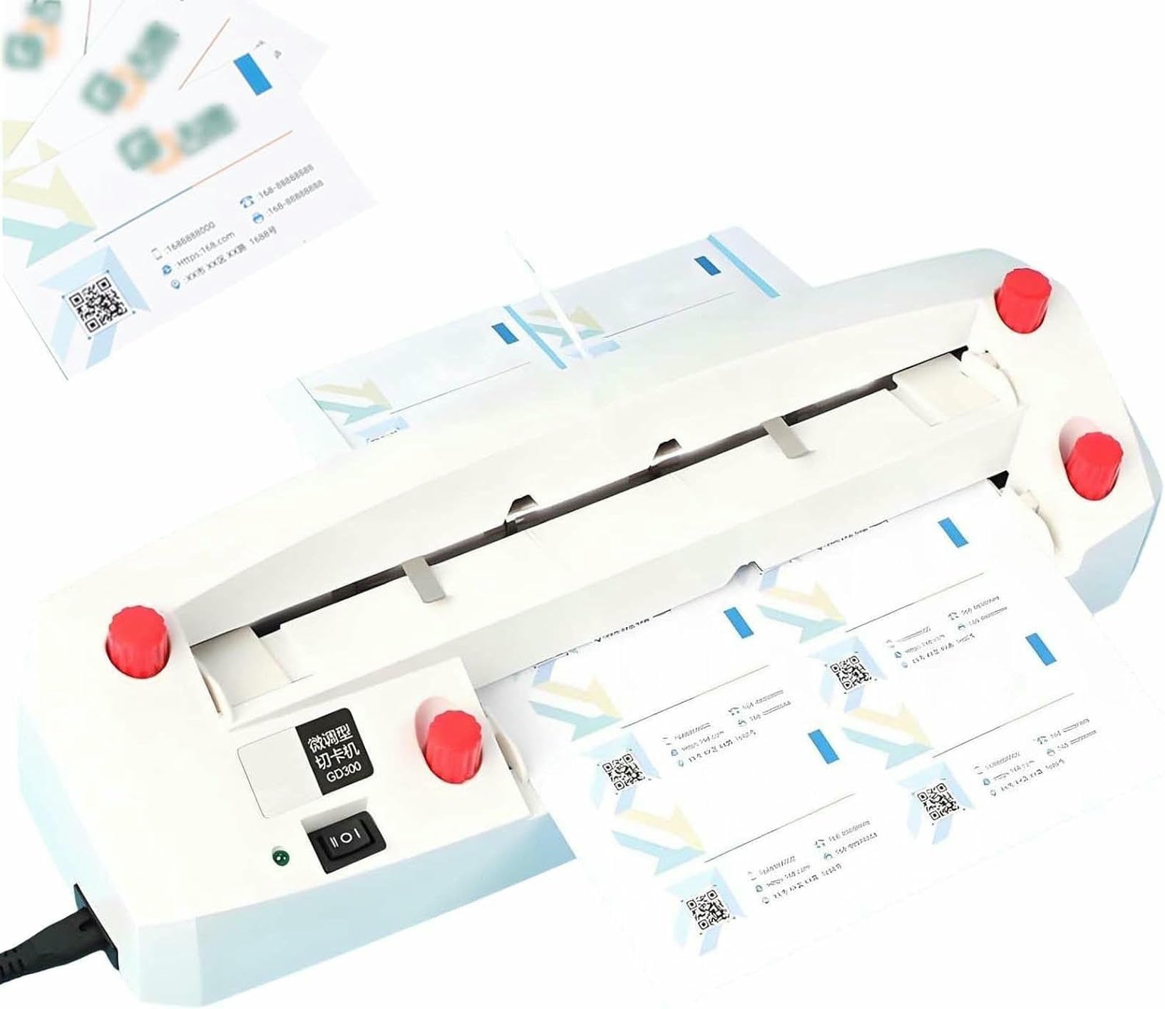 Automatic Business Card Cutter, 20W Electric Adjustable Name Card Slitter, Max Thickness 300G, 0.1MM Cutting Tolerance, Card Business/Invitation/Membership Cards
