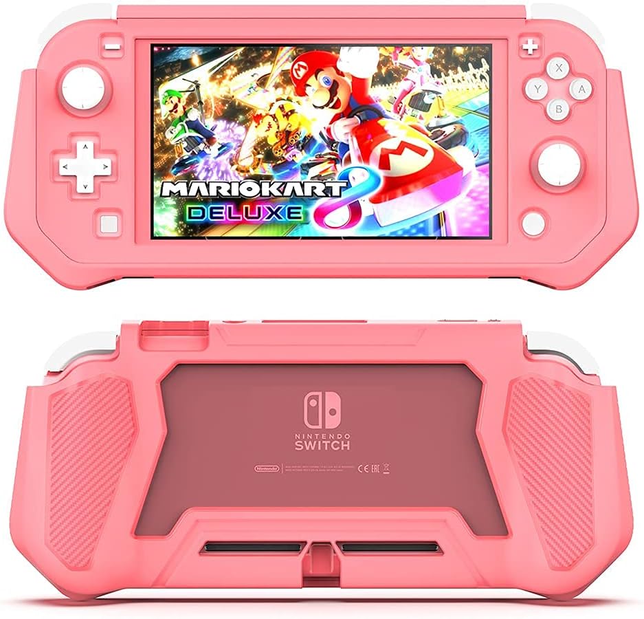 Protective Case for Nintendo Switch Lite, Switch Lite Case with Detachable Screen Protector Cover + Hand Grip Case Compatible with Nintendo Switch Lite 2019, Pink - Image 4