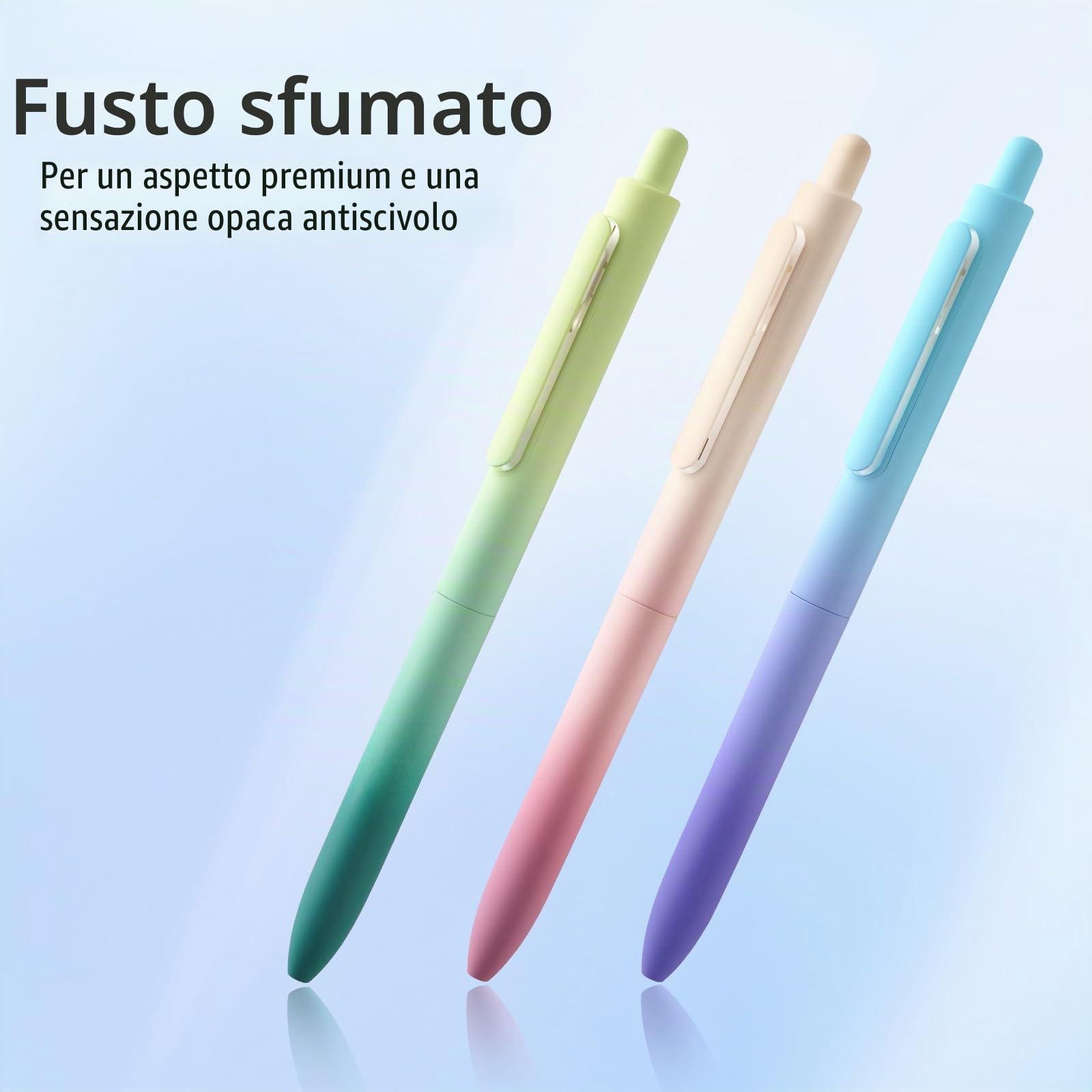 WRITECH Penne gel a punta fine: inchiostro nero retrattile da 0,5 mm, 6 ct, ad asciugatura rapida