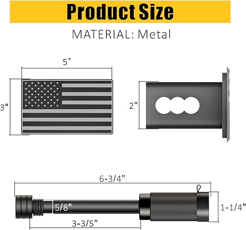 Miniatura 3 de Cubierta de enganche de remolque de metal, resistente de 2 pulgadas, fundas de enchufe para receptores traseros de remolque, cubierta de enganche de