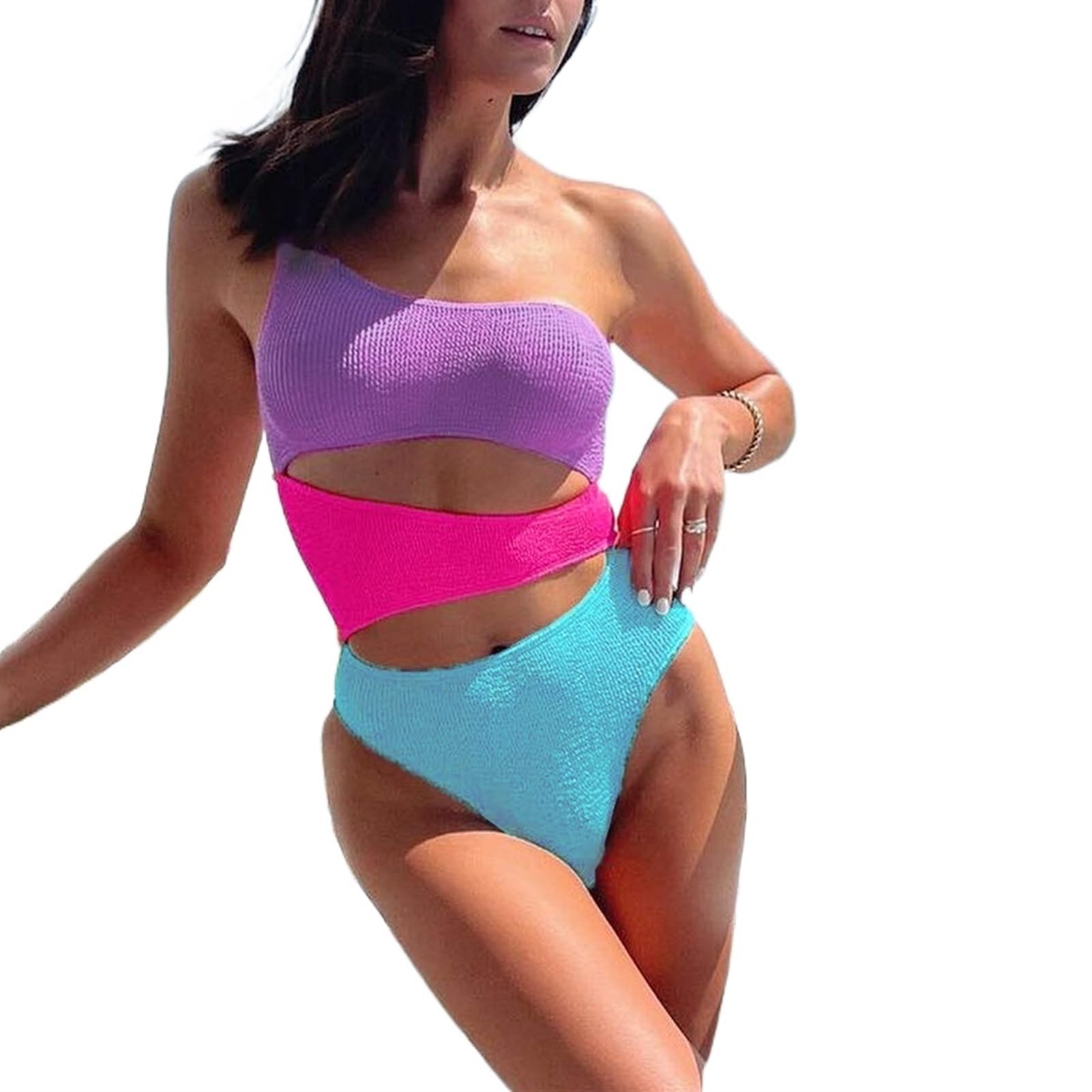 Costume Intero da Donna Costume da Bagno Monospalla Femminile Costumi da Bagno Sexy Costumi da Bagno Costumi da Bagno Costume da Bagno (Color : MJC316802, Size : L)