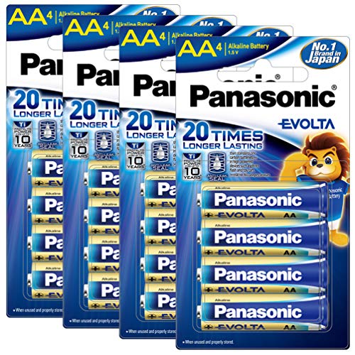 Image of Panasonic Evolta AA Alkaline 1.5V Battery, 20 Times Longer Lasting Than Standard zinc Carbon Batteries,Anti-Leak Seal,Protects Power for up to 10 Years-Pack of 16