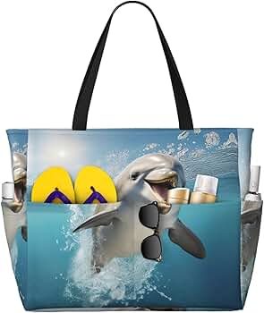 Amazon.com: DRTGEDS Funny Animal Dolphin Beach Bags for Women