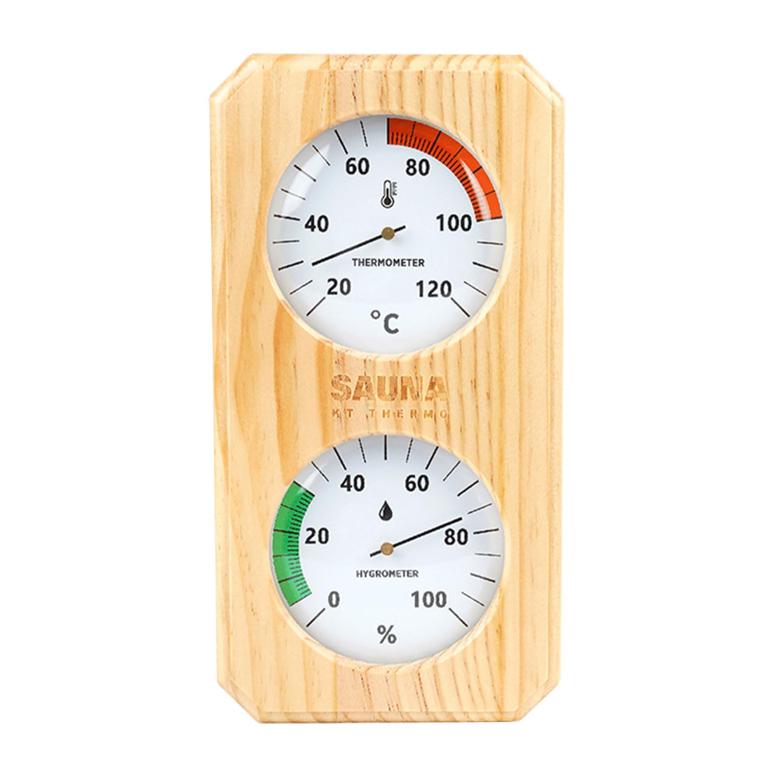 Sauna Room Thermometers Hygrometer Combination Unit with Easy to Read Display for Bath Easy Installation Wall Mount Steambath Dampness Meter