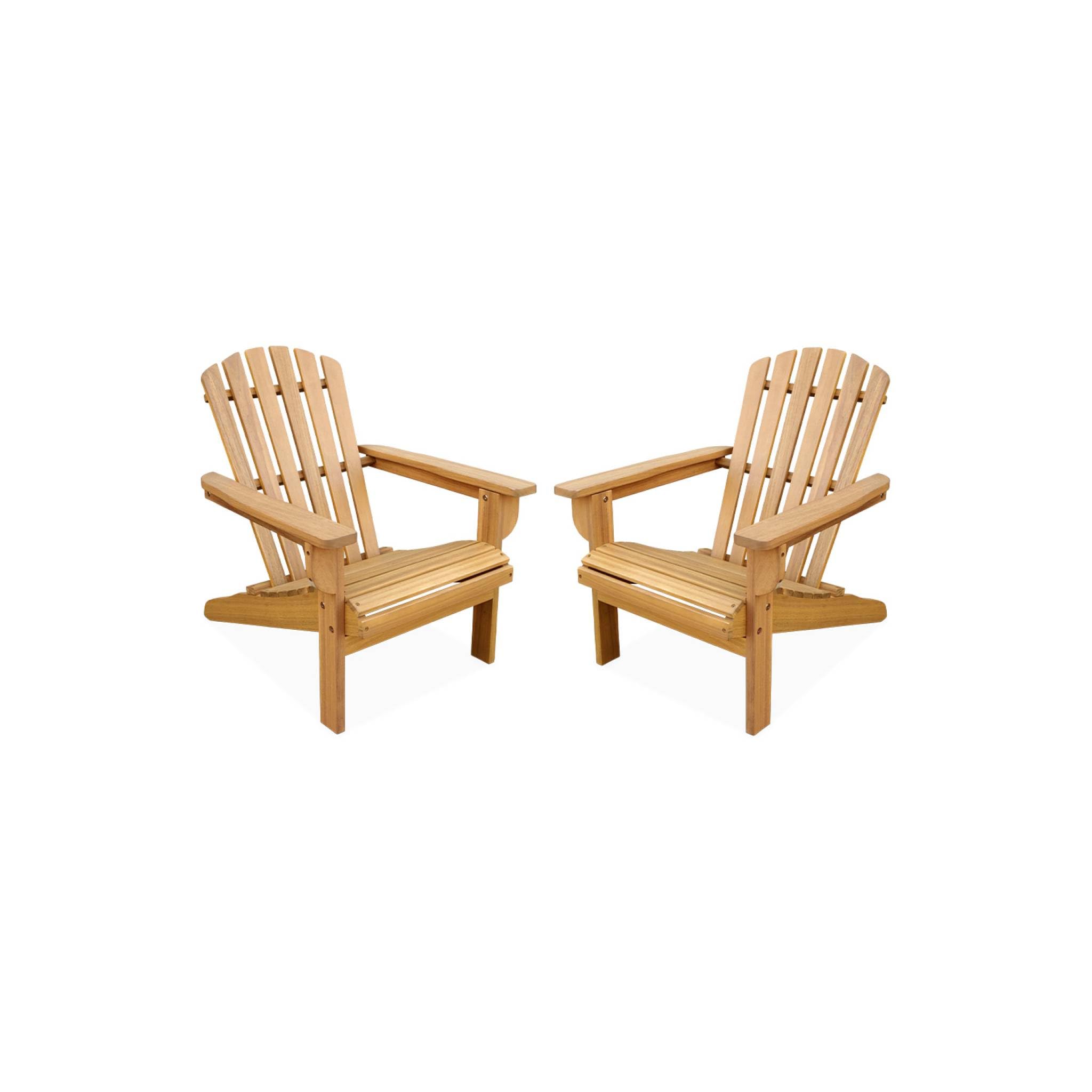 sweeek - Lot de 2 fauteuils en Bois d'acacia Adirondack pour Enfant. Salon de Jardin Enfant Couleur Teck Clair