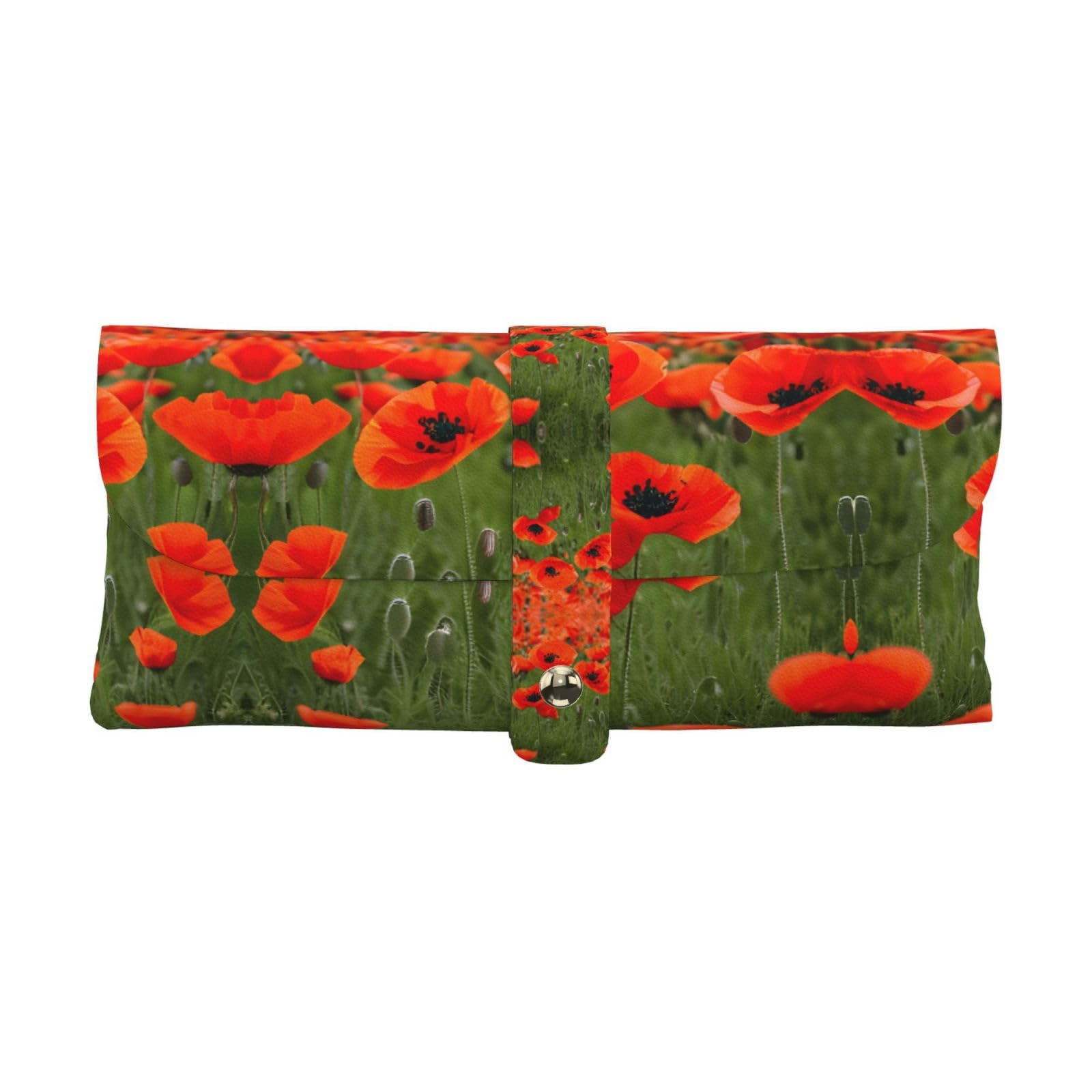 WYCZHY Poppy Flowers Petals Glasses Case,Sunglasses Sleeve Pouch Leather Case Soft Slip In Eyeglasses Holder