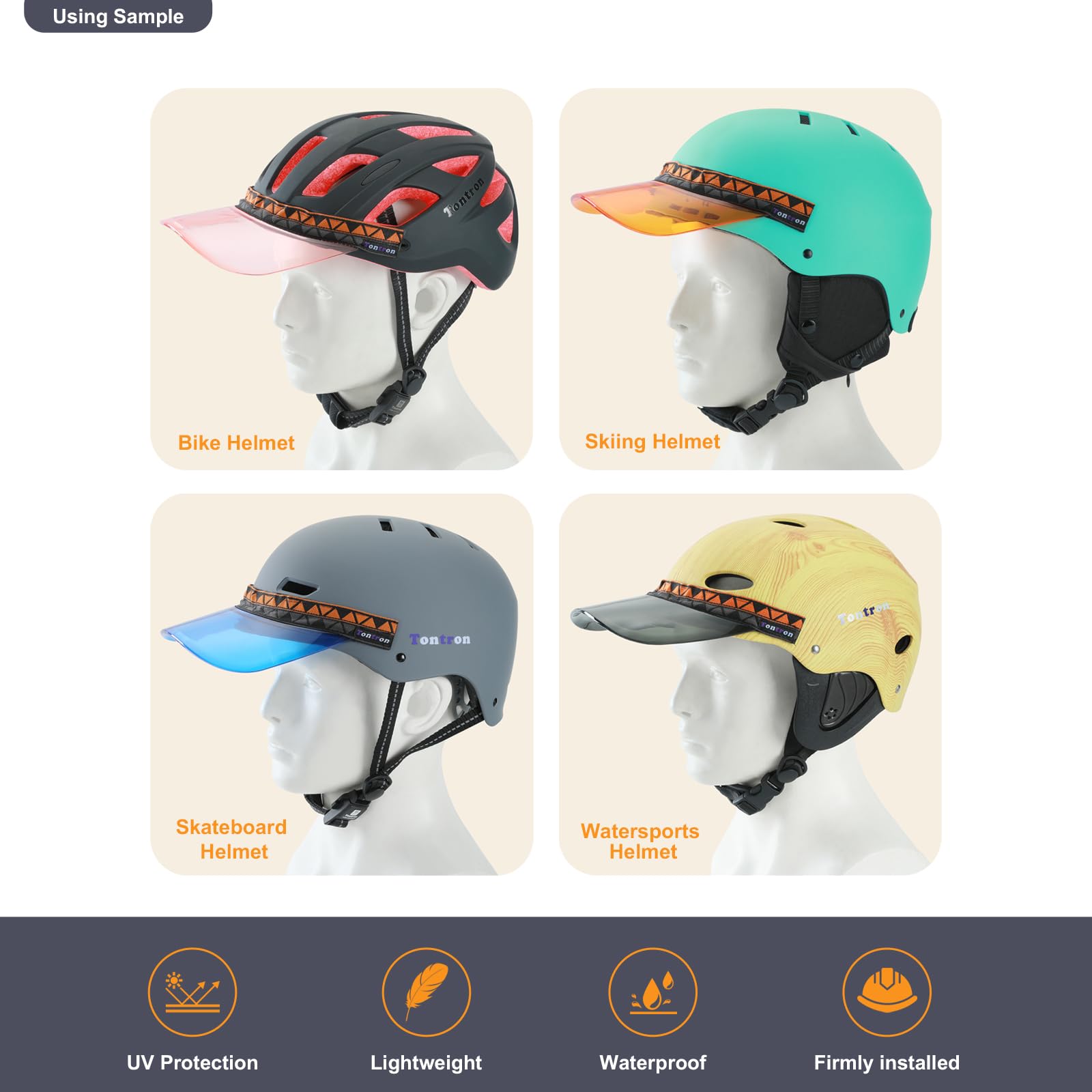 Tontron Colourvisor Visière de casque amovible Noir