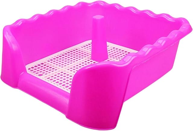 Baoblaze Pet Dog Toilet Puppy Training Potty Tray Pet Pee Toilet Cleaning Tool Indoor Outdoor Potty Trainer Corner for Medium Dog Accessories, Rose Red