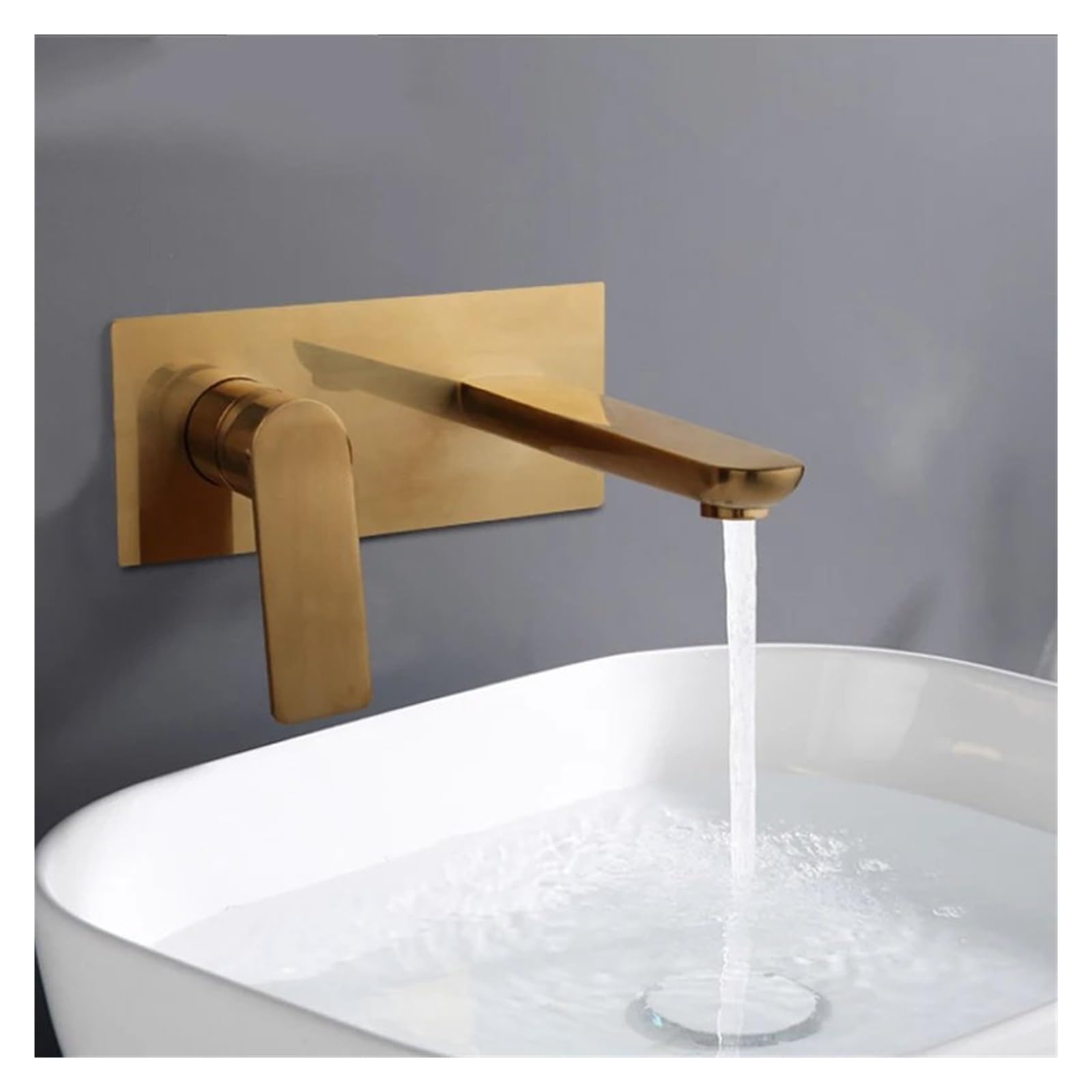 Sxithgkdw Gold Faucet, Bathroom Bathtub Faucet Brush Wall Mounted Cold Hot Water Mixer Brass Bathtub Tap Basin Sink Faucets