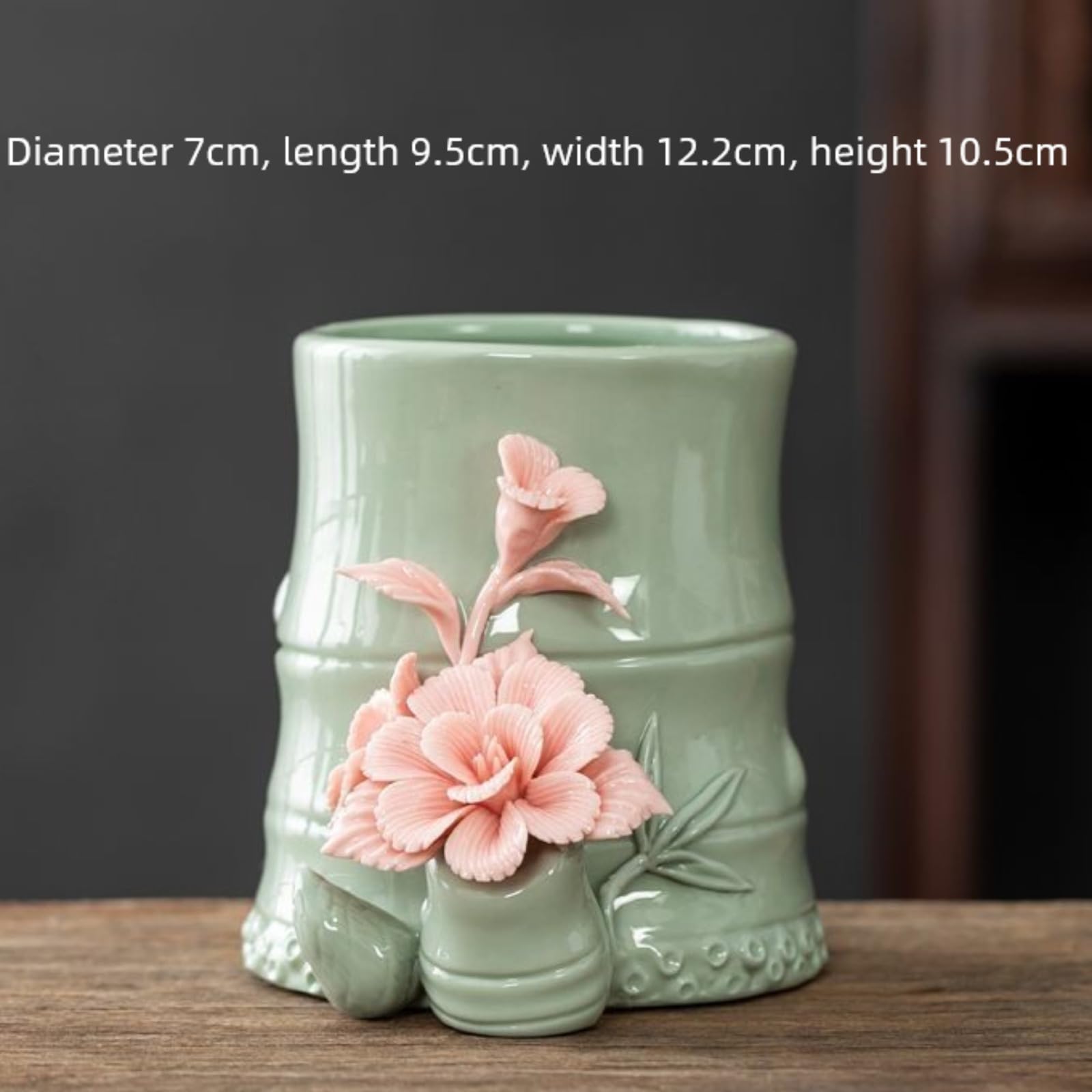 Celadon Stifthalter, handgefertigt, 12,2 cm, chinesischer Stil, Mao-Stifthalter
